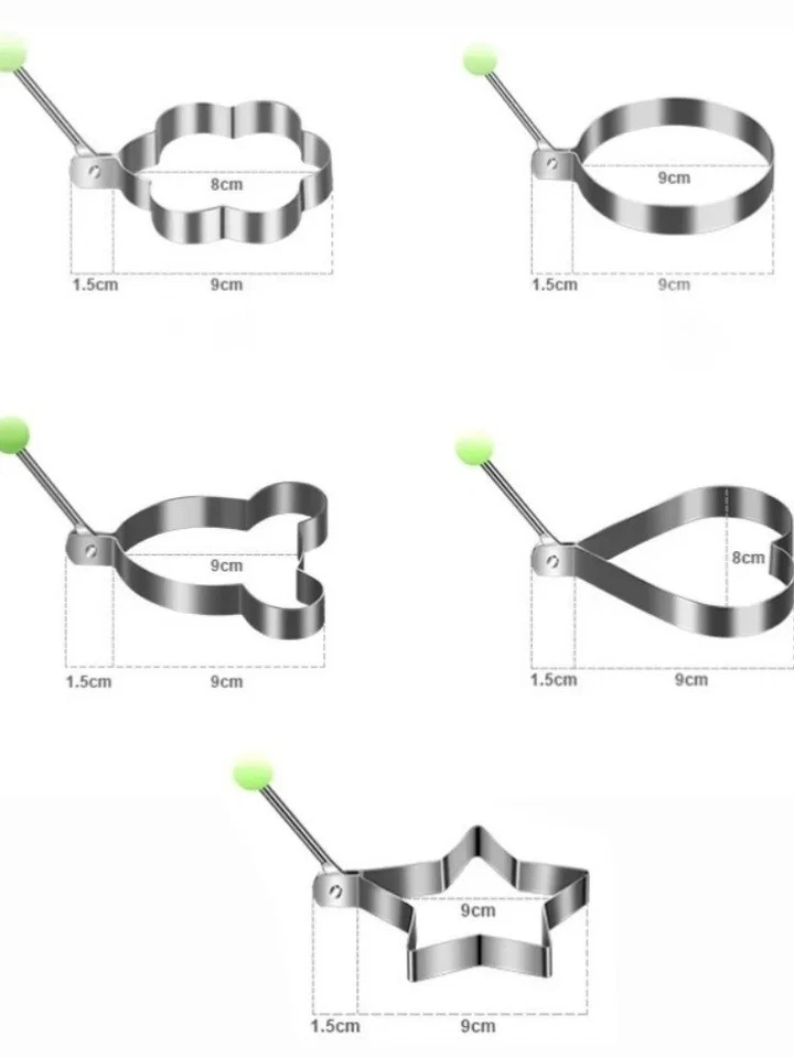 Molde omelete panqueca redonda antiaderente anéis de ovos de aço inoxidável 5 peças - Imagem 4 de 4
