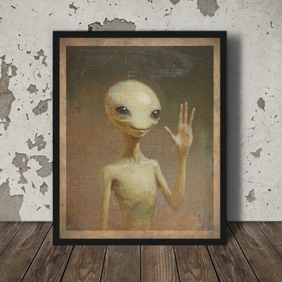 Vintage ALIEN Wall Art, Disclosure VARGINHA Cryptid Decor, Sci-fi Brazil Poster