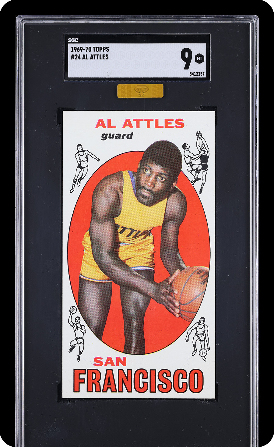 1969 Topps Basketball Al Attles #24 MBA Gold SGC 9