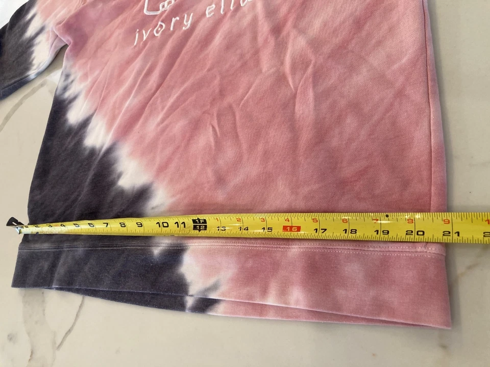 Ivory Ella Tie Dyed Pink Blue Hooded Sweatshirt SZ Medium - Image 3 of 4