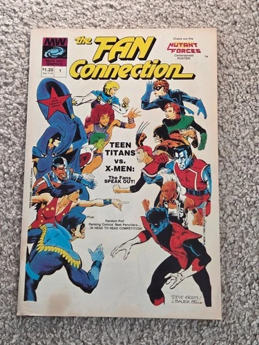 The Fan Connection #1 Milky Way Graphics 1986 Vintage X-Men vs Teen Titans