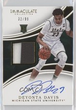 2016 Panini Immaculate Collegiate Signature 32/99 Deyonta Davis Patch Auto 0p73