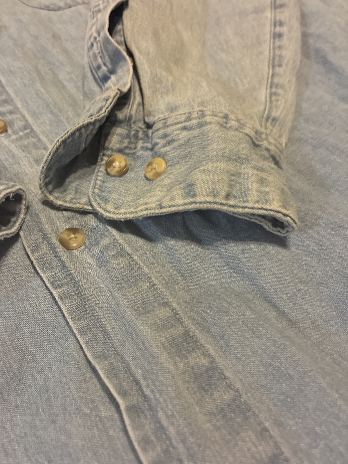 OSCC  Solid Light Blue Jean Button-Down  Size L - image 3