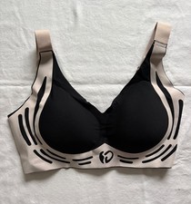 Seamless Sculpting Bra Large Black Nude Lift Support Wireless Stretch Comfort