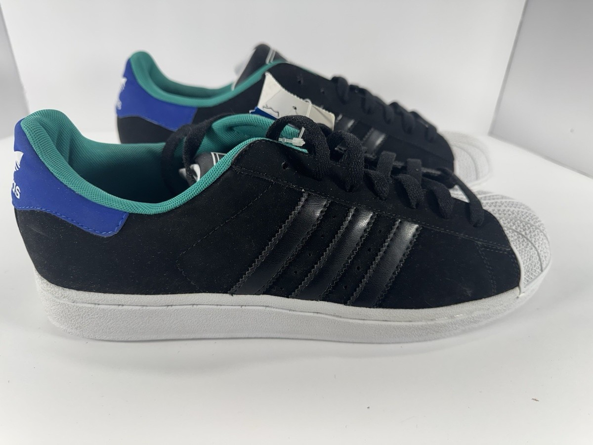 Adidas Superstar Shell Toe Black Blue Green Mens Size 11 NWT