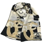 EGA CHANEL CC Logo Silk 100% Shawl Stole Scarf MultiColor/3CF1673