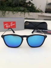 Ray-Ban Wellington Plastic Sunglasses, Black & Blue, Men's & Women's RB4187-3