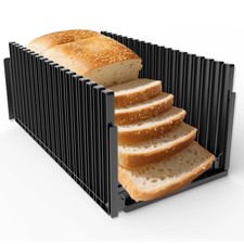 Honbuty Bread Slicer for Homemade Breads, Adjustable Thickness Large, Black 