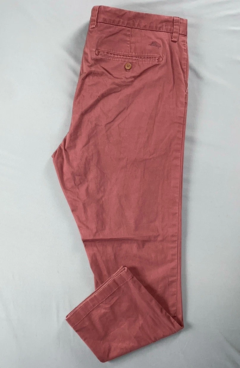 Tommy Bahama Lightweight Flat Front Stretch Cotton Washed Chino Pants. 40X28 GUC