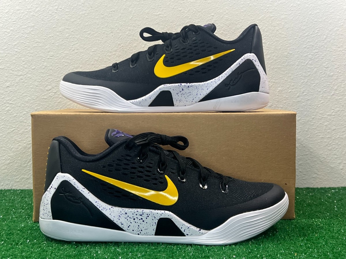 Nike Kobe バスケットボールシューズ ブラック イエロー 7.5 Men/9 Women - Nike Kobe 9 EM Low Protro Lakers Black Gold