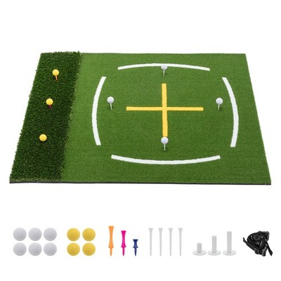 5'x4' Golf Hitting Mat with Cross Stance Guide, Indoor Outdoor Golf Practice Mat