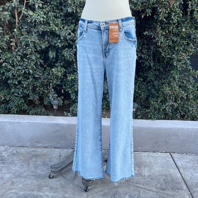 NWT Kensie Jeans The Kaya High Rise Wide Leg Light Blue Wash Pearl
