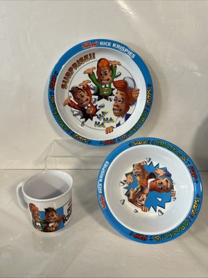 Kellogg s Snap Crackle & Pop 1996 Retro Sammlerstück Frühstücksteller Schüssel Tasse S11