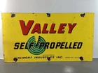 Vintage 1950s Valmont Valley Self Propelled Irrigation Porcelain Sign