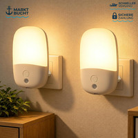 LED Nachtlicht Steckdose DäMmerungssensor Dimmbar 3 Modi 2700K Warmweiß 2 StüCk