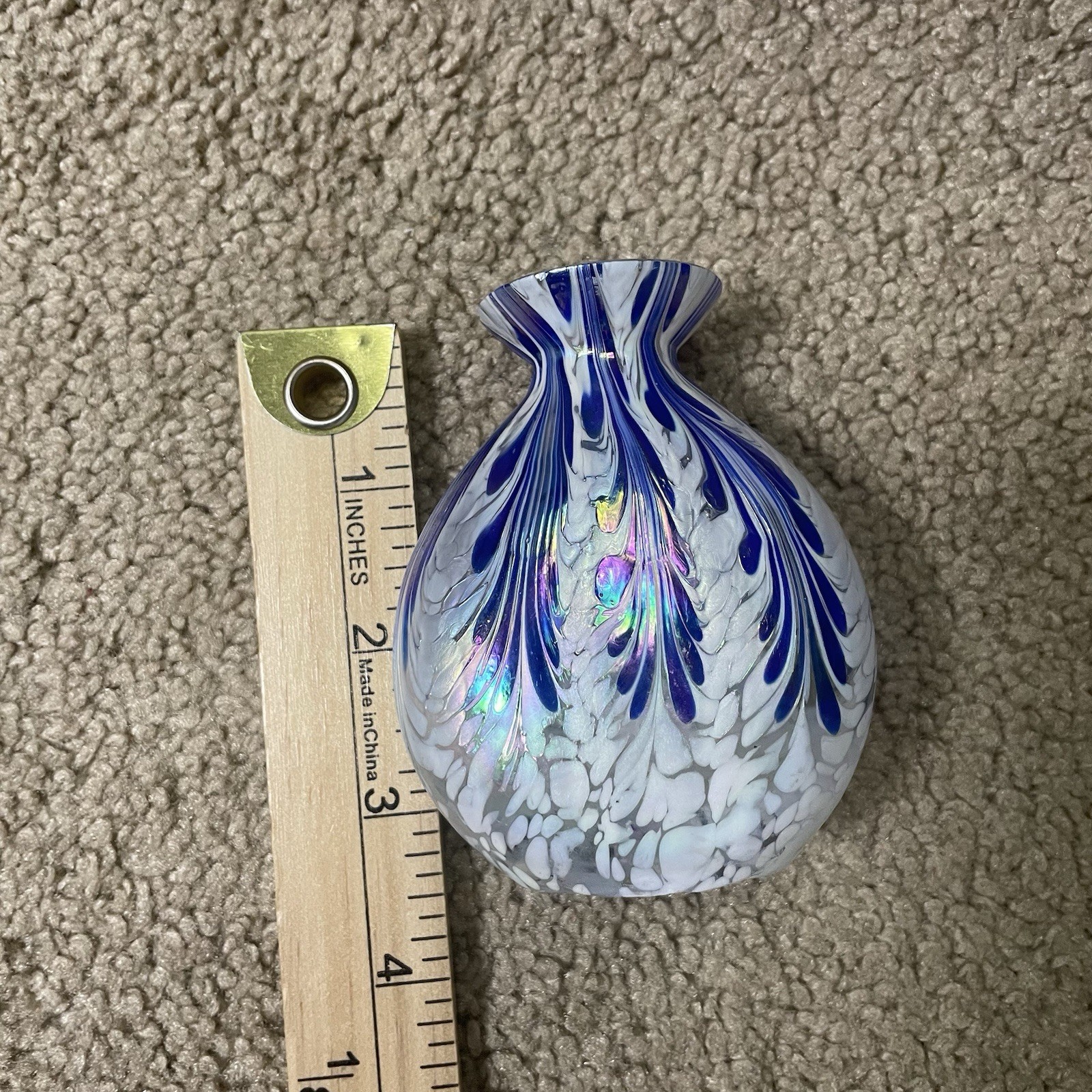 Vintage Murano Italy Art Glass Perfume Decanter Bottle With Dauber