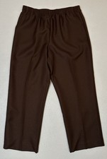 Alfred Dunner Size 14P Brown Classic Proportioned Short Pull-On Pants NWT