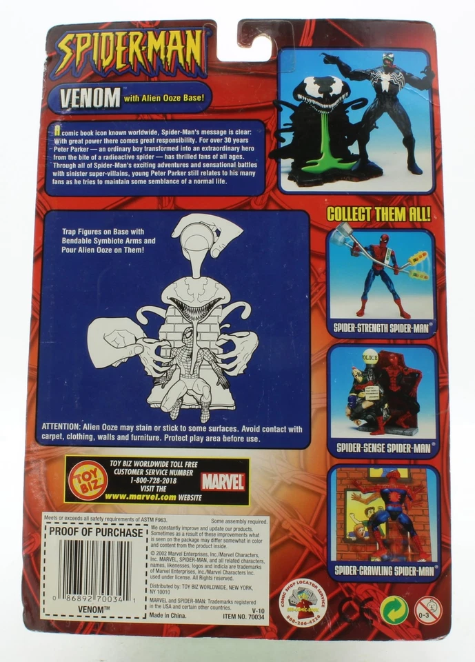 ToyBiz - Spider-Man Venom con Alien Ooze Base Figura de Acción - 2002 Foto 2 de 4