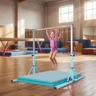 Foldable Gymnastics Bar for Kids w/ Wheels, 13-Level Adjustable Heights