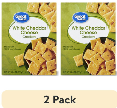 (2 pack) Great Value White Cheddar Cheese Crackers, 12.4 oz Free Shipping