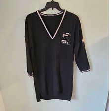 EUC! Zara Basic Collection Casual Varsity Patch Sweater / Shirt Dress Size Small