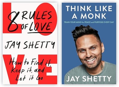 By Jay Shetty 2 Books  Set: 8 Rules of Love & Think Like a Monk