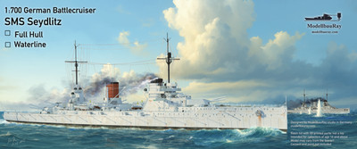 1:700 German Battlecruiser SMS Seydlitz, Full Hull, WaterLine, 3d printed+resin