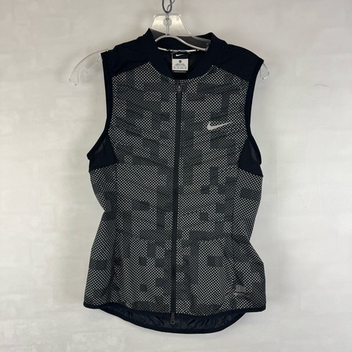 Nike Running XS Black Reflective Zip Vest Lightweight Performance Running