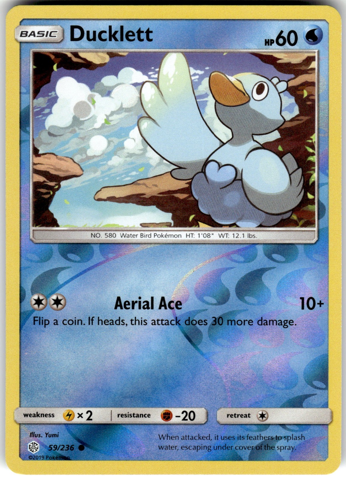 Ducklett Reverse Holo SM - Cosmic Eclipse 59/236 2019 NM