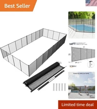 Stylish 4Ft x 12Ft In-Ground Pool Safety Fence - Includes Installation Kit