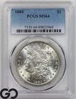 1884 Morgan Silver Dollar Coin, PCGS MS-64 ** Premium Quality!