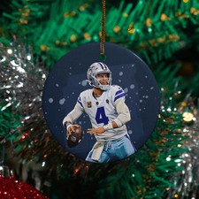 Dak Prescott Star Player - Dallas Cowboys Christmas Ceramic Ornament Xmas Gift