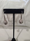 Vintage 1.5" Teardrop .925 Sterling Silver Earrings French Wire Mexico Signed