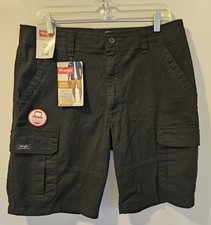 Wrangler 10" Inseam Cargo Relaxed Fit Shorts Black Men's Size 34 NWT
