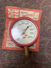 Skinner Bros 4 1/2" w przemysłowym manometrze 4,5" 0 do 1000 Psi 1/4" NPT