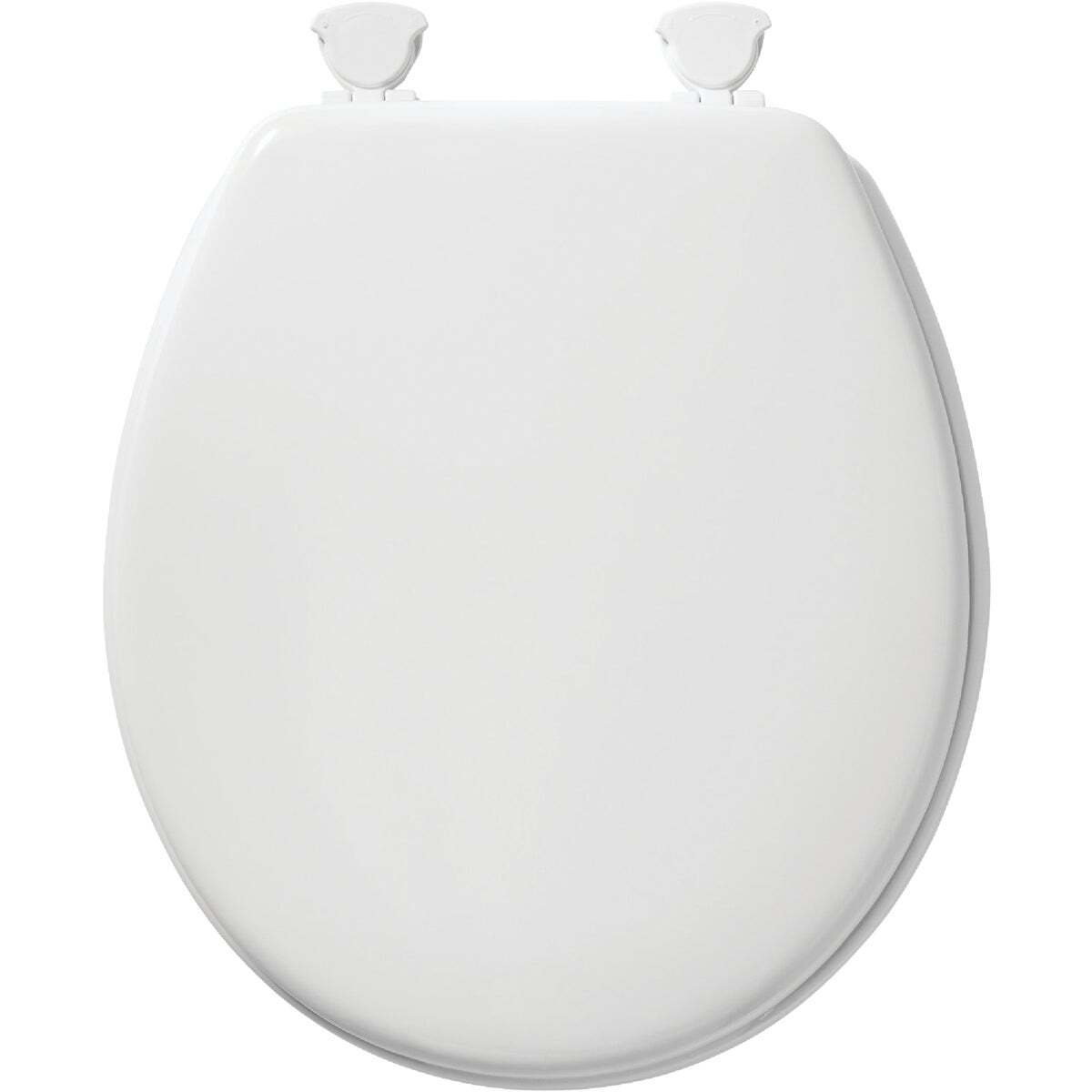 Mayfair Round Closed Front White Wood Toilet Seat with Easy Clean