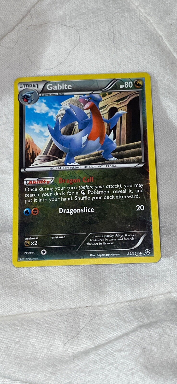 Pokemon 2012 Lightly Played Gabite Dragons Exalted REVERSE 89/124 Card