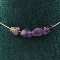 Halskette 4 Perlen Amethyst Aus Brasilien Kette Aus Edelstahl Halskette Damen