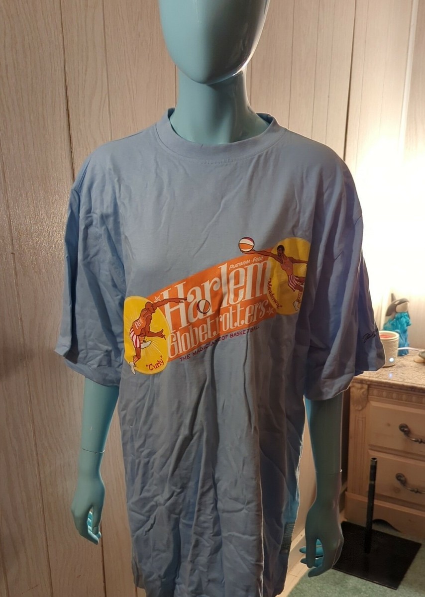FUBU Harlem Globetrotters T Shirt Platinum Size XL Curly
