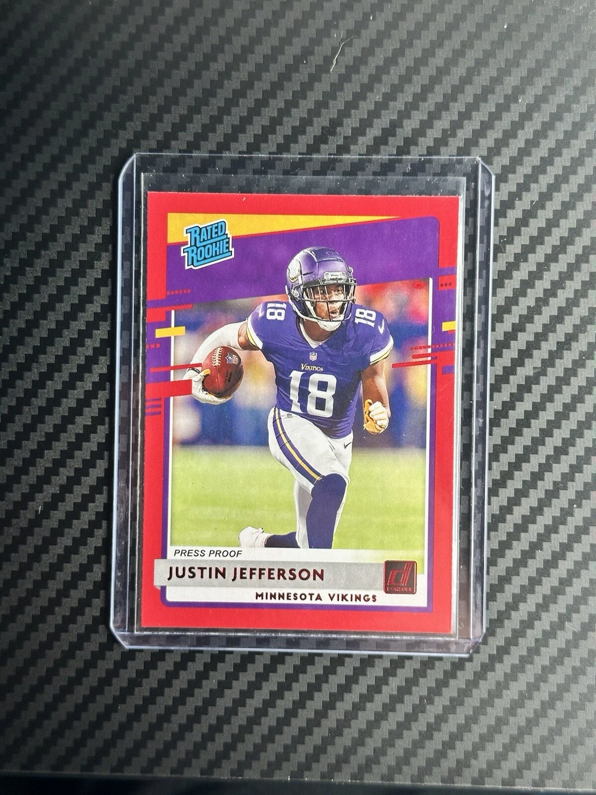2020 Panini Donruss - Rated Rookie Press Proof Red #313 Justin Jefferson (RC)