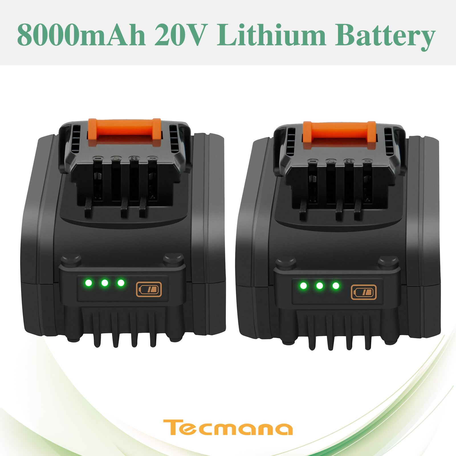 2X 8Ah 20V Li-ion Battery For Worx WA3551 WA3553 WA3572 WA3641 WA3551.1 WA3553.1
