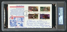 Charles W Davis d1991 signed autograph FDC MOH Recipient US Army WWII PSA Slab