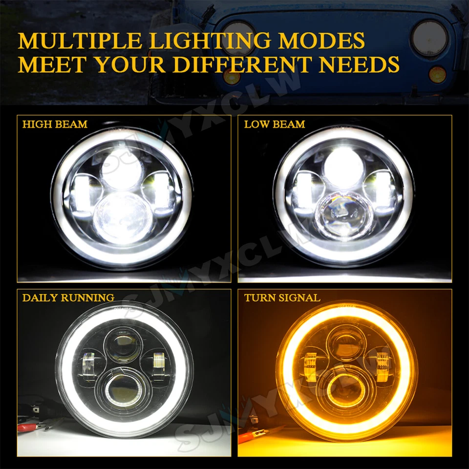 4x 5 3/4" 5.75" Faro LED Redondo Halo de haz alto/bajo para camión Peterbilt 348 359 Foto 3 de 4