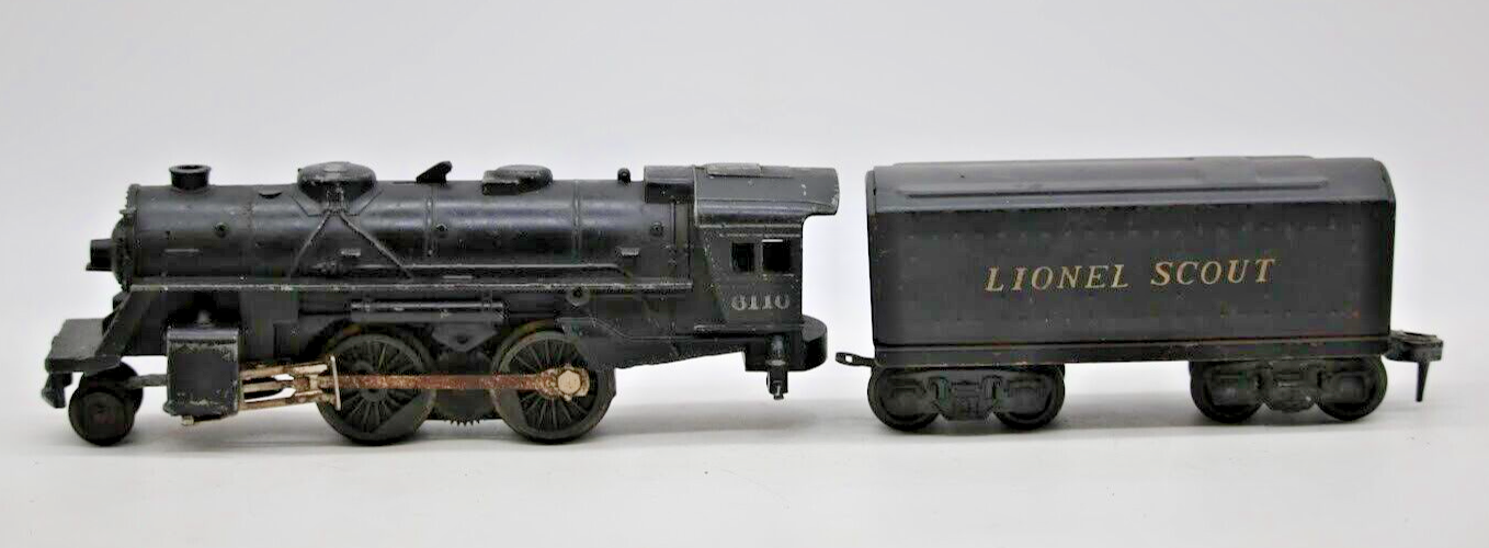 Vintage Lionel 6110 Steam Locomotive with Tender for Parts or Repair O Scale 1:48