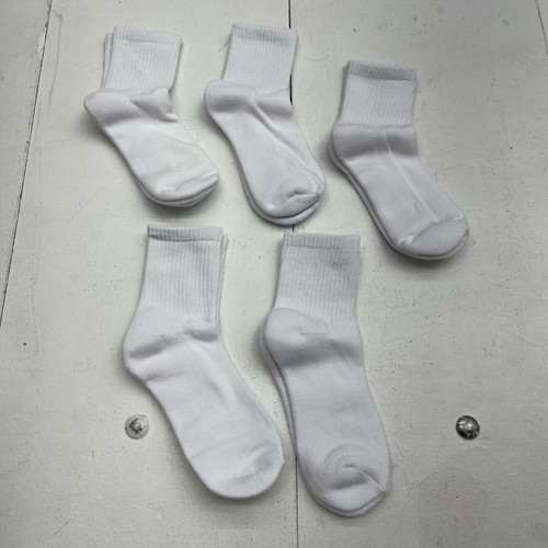 ASOS Design White 5 Pack Terry Some Ankle Socks Unisex Size OS New