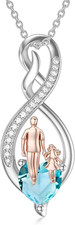 Daughter Necklace from Dad Mom Sterling Silver Father Daughter Gifts, Infinity H