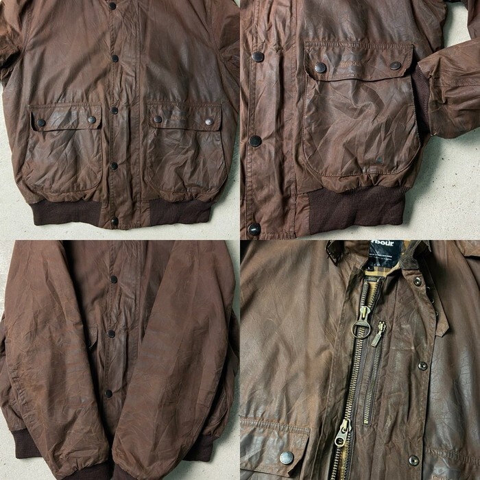 Barbour WAX FLYER JACKET A-2 ブルゾン ブラウン Barbour FLYER Oiled Jacket Blouson Coat Men Size L Brown Wax