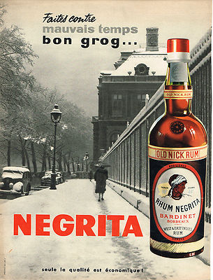 ADVERTISEMENT ADVERTISING 124 1956 NEGRITA BARDINET RUM GROG