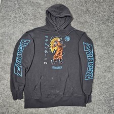 Dragon Ball Z Hoodie Sweatshirt Size XL Animation Kangaroo Pocket Dark Gray