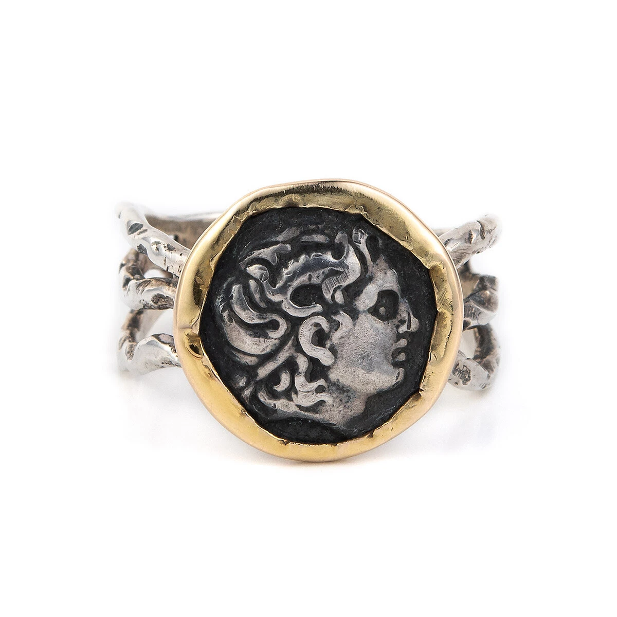 Greek coin shop ring